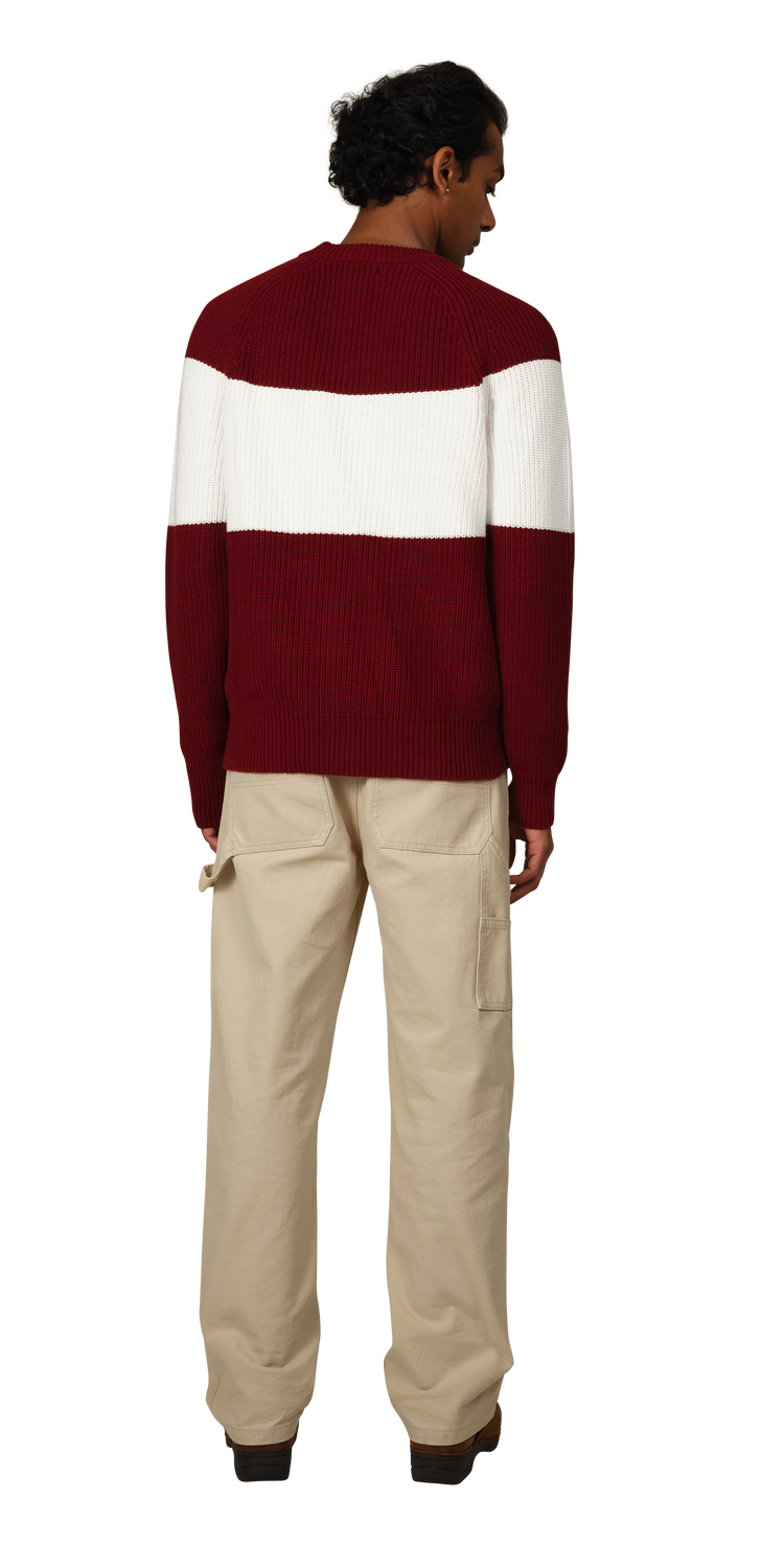 Maroon/White Stripe