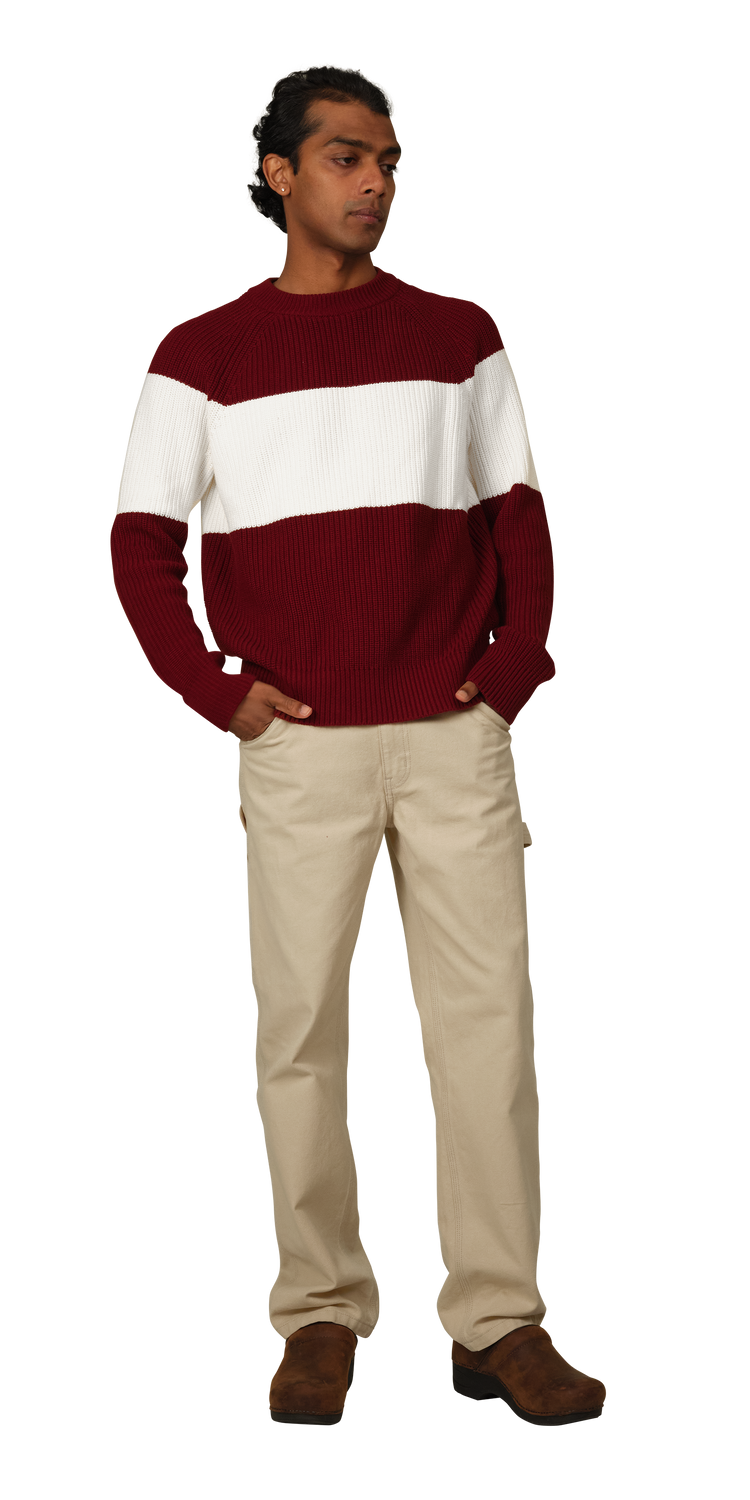 Maroon/White Stripe