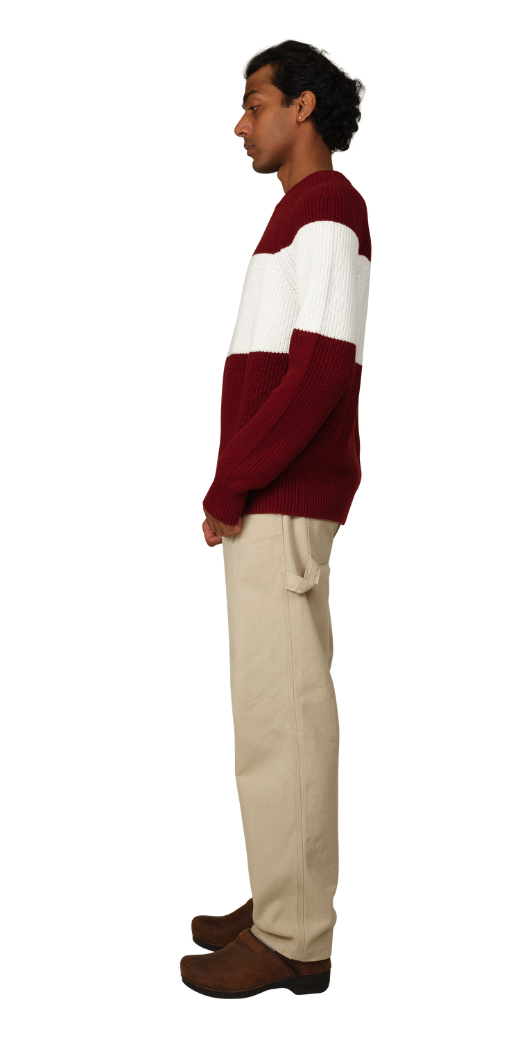 Maroon/White Stripe