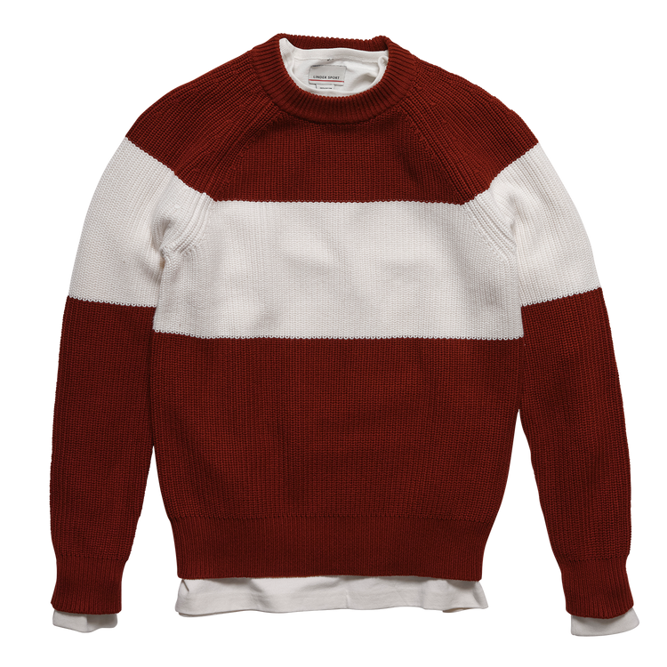 Maroon/White Stripe