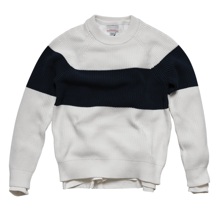 White/Navy Stripe