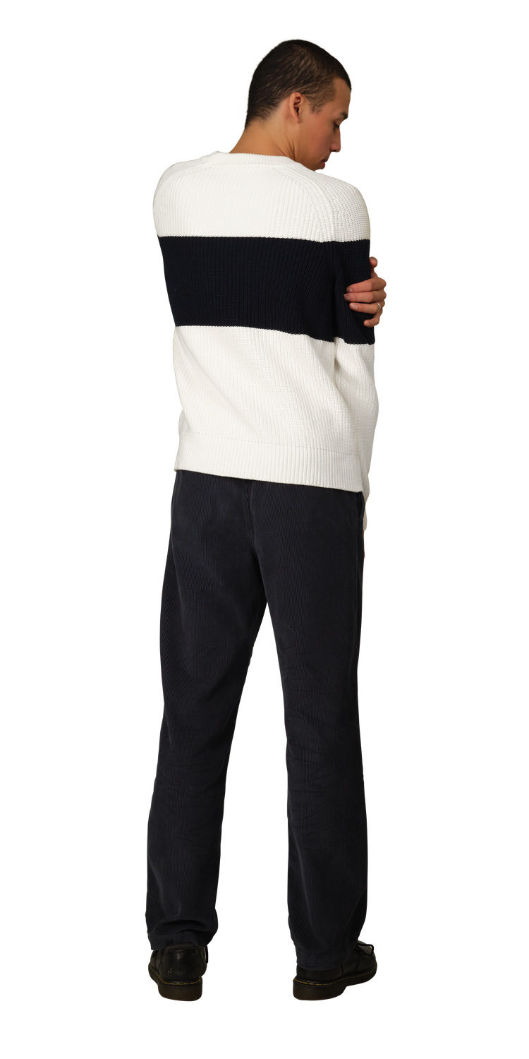 White/Navy Stripe