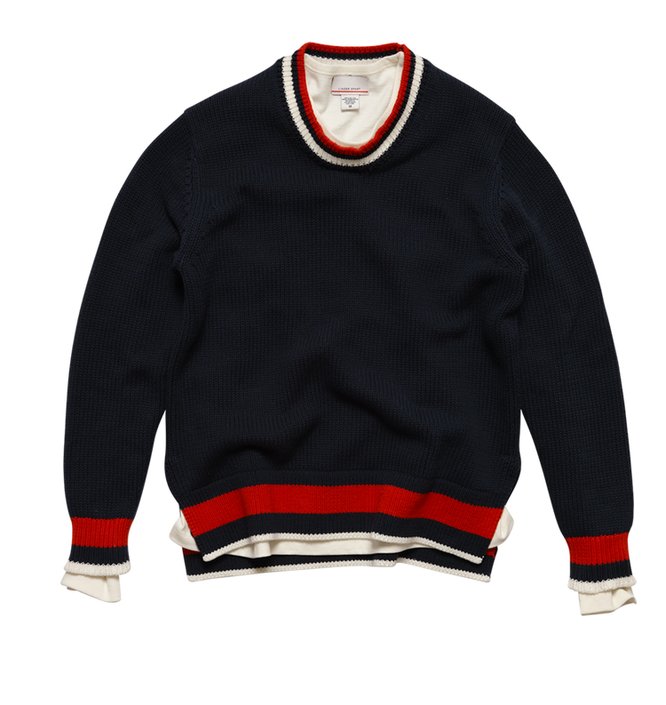 Navy with Red/White Stripe